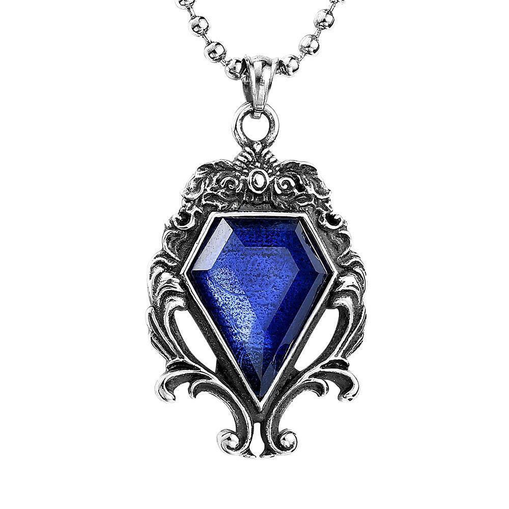 BLACKRISS™Carved Inlaid Sapphire Pendant