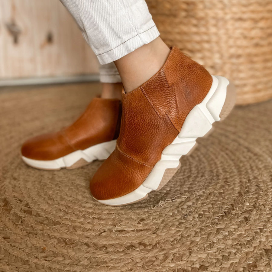 Zip Leather Comfort Arch Support Boots