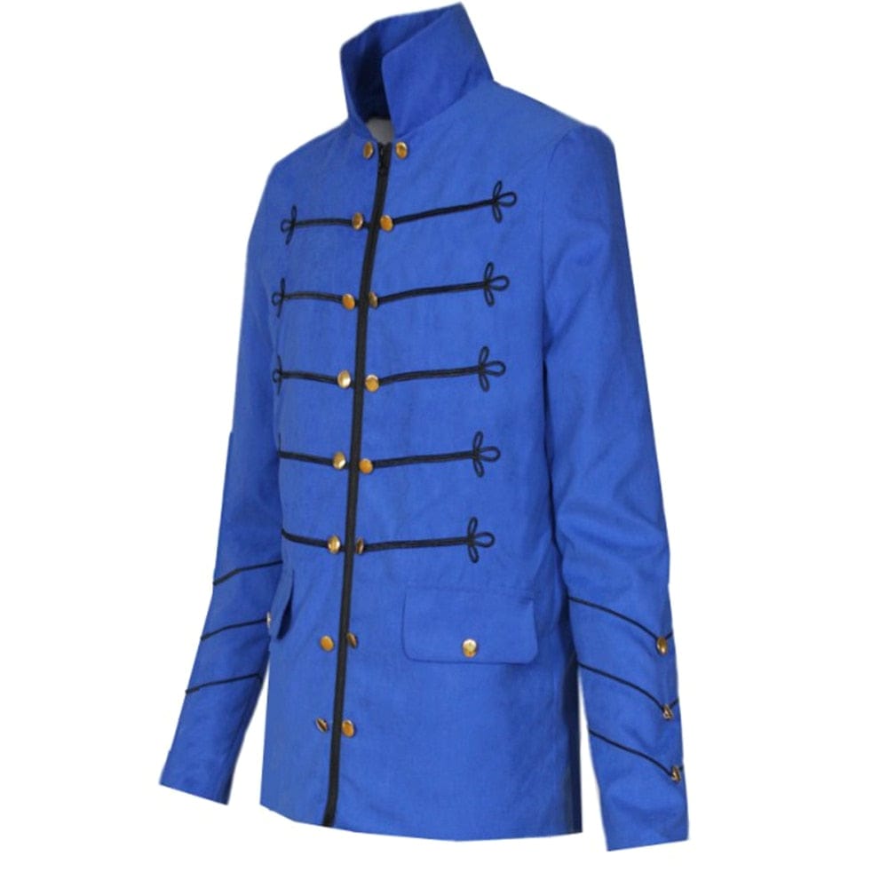 BLACKRISS™Men's Gothic Steampunk Stand Collar Military Style Jacket 3 Colors-Blackriss