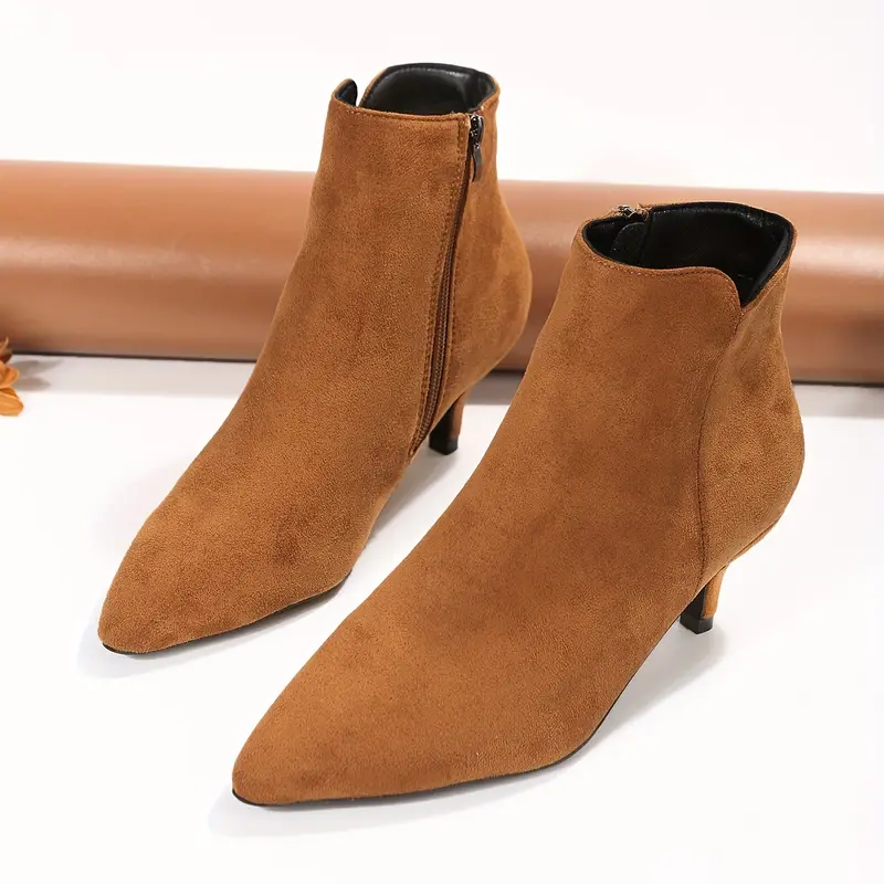 Solid Color Stiletto Anti-slip Heel Ankle Boots