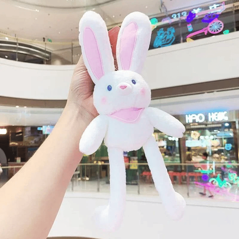 Interactive Pull-Up Bunny Plush Toy | Soft Stuffed Animal for Kids' Sensory Play