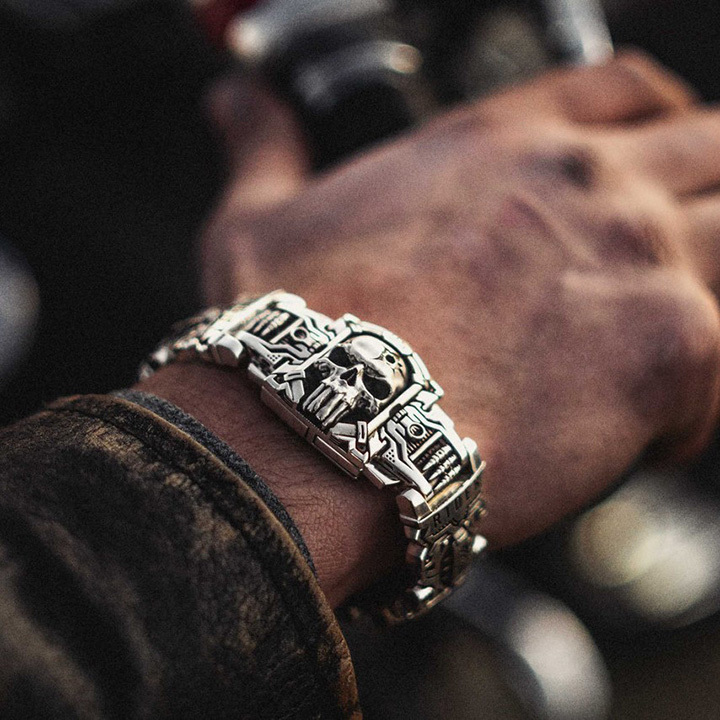 BLACKRISS™Armed Forces Destiny Struggle Skull Interlock Bracelet-Blackriss