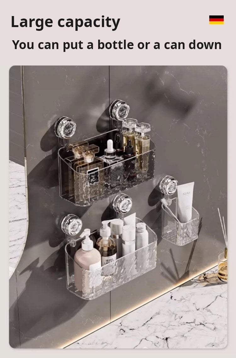 Light Luxury Style Glacier Pattern Suction Cup Shelf