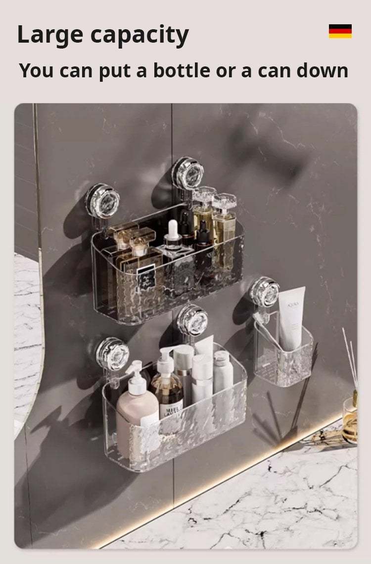 Light Luxury Style Glacier Pattern Suction Cup Shelf