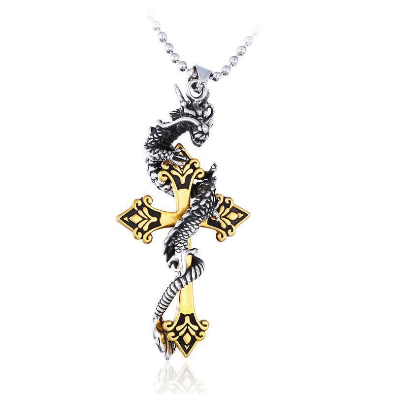 BLACKRISS™Dragon Carved Cross Pendant