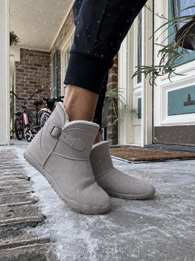 happy customer showing our shoes