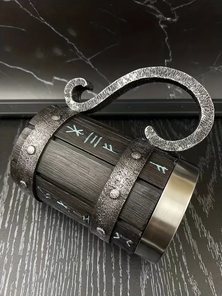 1pc barrel beer mug stainless steel and resin coffee mug vintage nordic   cups water cups   drinkware birthday gifts details 5