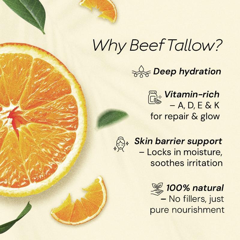 Beef Tallow Face Cream - Nourishing Face Cream, Moisturizer, Body Lotion, Skin Care and Lip Balm Hydrating Moisturizer (2oz)