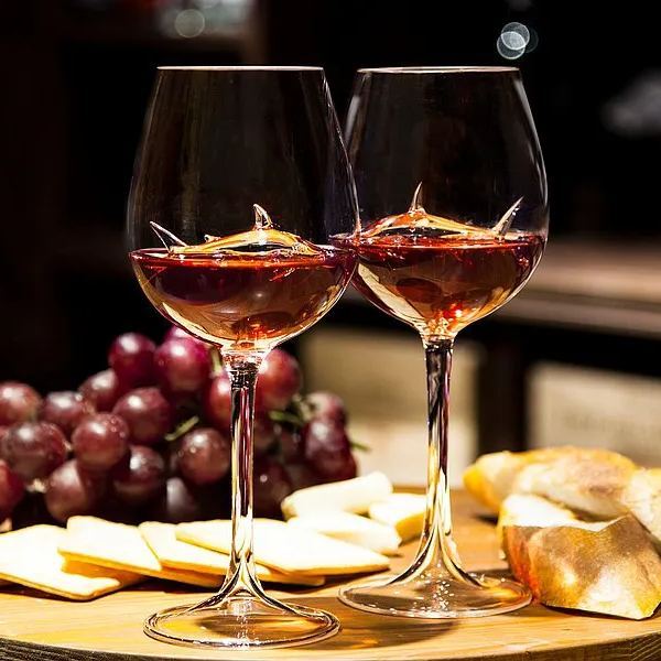 🦈The Shark Wine Glass✨Handmade