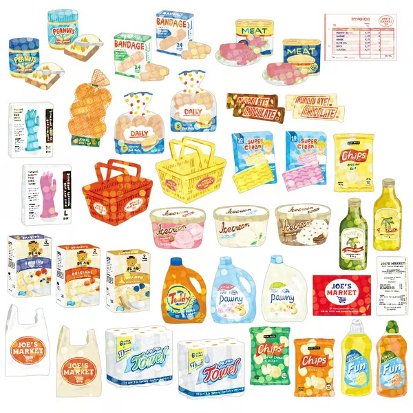 Miniature Shipping Box Flake Sticker Set