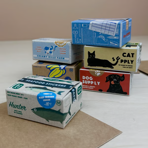 Miniature Shipping Box Flake Sticker Set