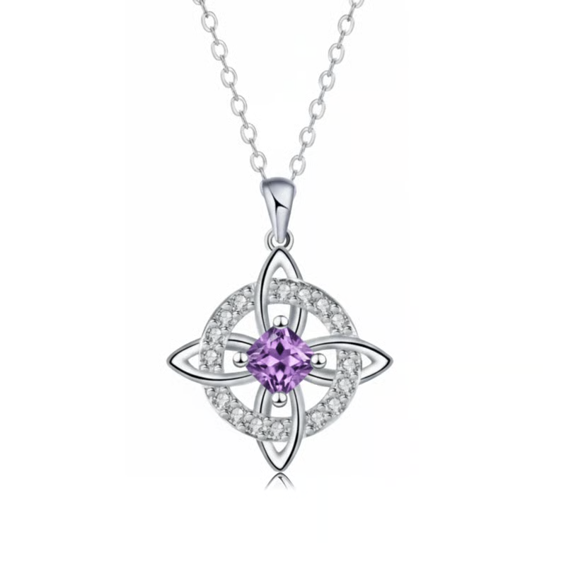 Mystical Birthstone Witches Knot Necklace – Natural Crystal🔮💞Protect Your Loved Ones