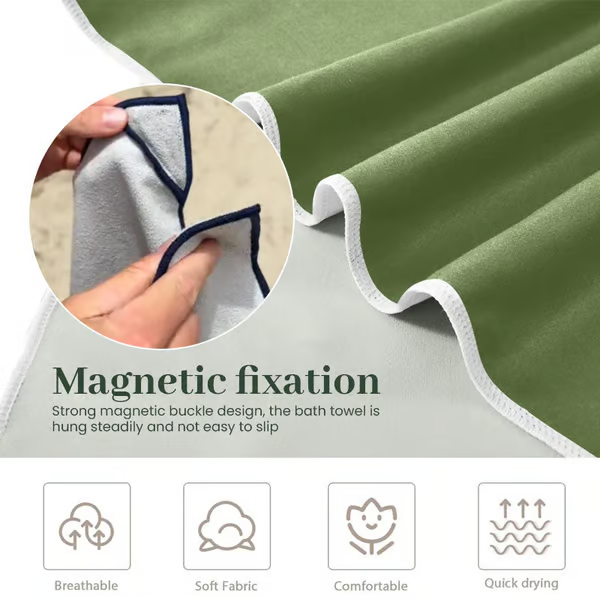 Magnetic bath towel