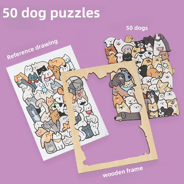 🔥Last 4 hours Sale: Save 50% -🐱Animal Wooden Puzzle