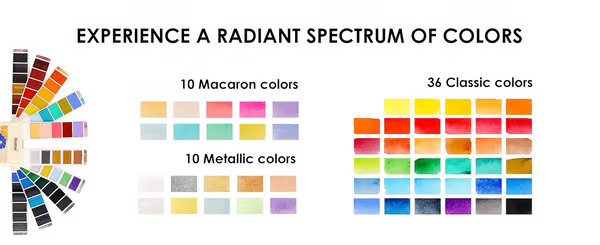 🔥LAST DAY 50% OFF - Foldable Watercolor Set Of 56 With Water Brush Pen