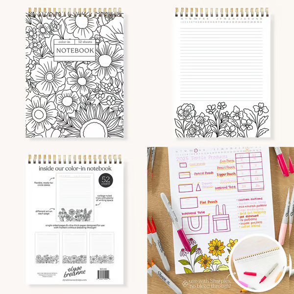 🎨Color-In Spiral Notebook & Daily Planner🧑‍🎨