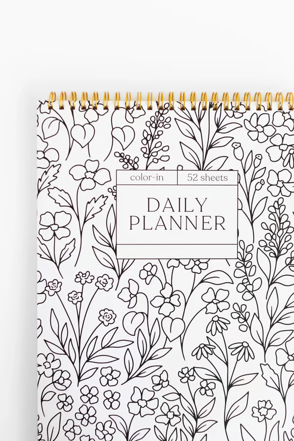 🎨Color-In Spiral Notebook & Daily Planner🧑‍🎨