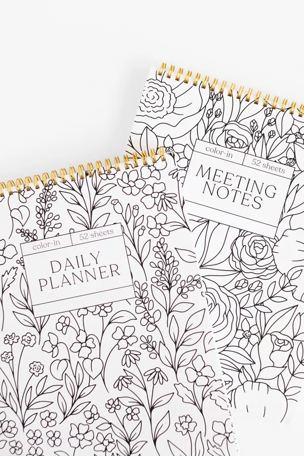 🎨Color-In Spiral Notebook & Daily Planner🧑‍🎨