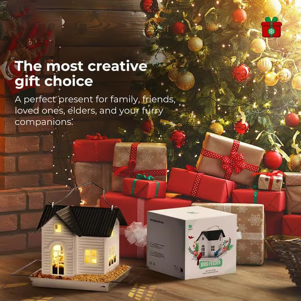 🐦Solar-Powered Glowing Bird Feeder House