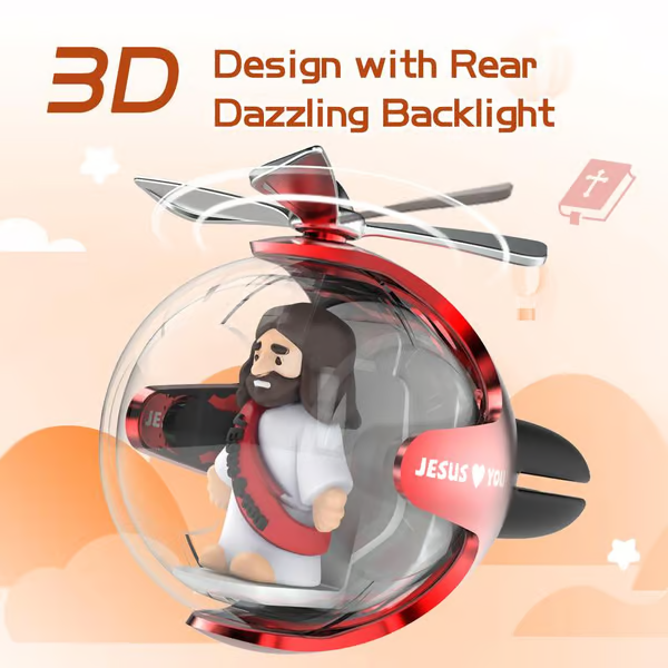 [cute Jesus car accessories] Flying Ball Refillable Cartoon Light-upCa