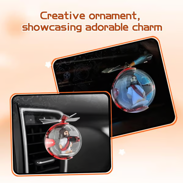[cute Jesus car accessories] Flying Ball Refillable Cartoon Light-upCar Air Freshener Clip