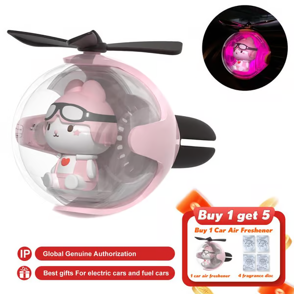 [cute Jesus car accessories] Flying Ball Refillable Cartoon Light-upCar Air Freshener Clip