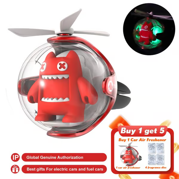 [cute Jesus car accessories] Flying Ball Refillable Cartoon Light-upCar Air Freshener Clip