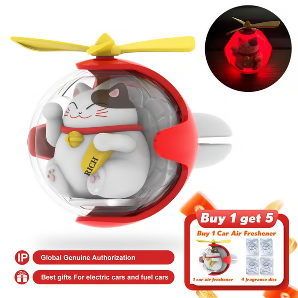 [cute Jesus car accessories] Flying Ball Refillable Cartoon Light-upCar Air Freshener Clip