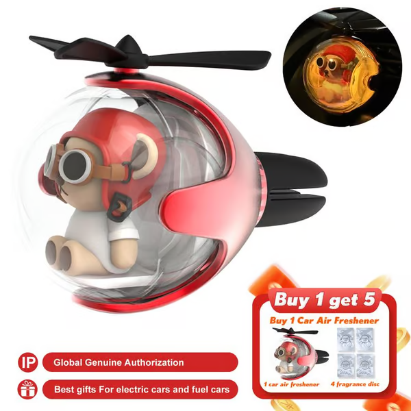 [cute Jesus car accessories] Flying Ball Refillable Cartoon Light-upCar Air Freshener Clip