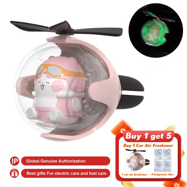 [cute Jesus car accessories] Flying Ball Refillable Cartoon Light-upCar Air Freshener Clip