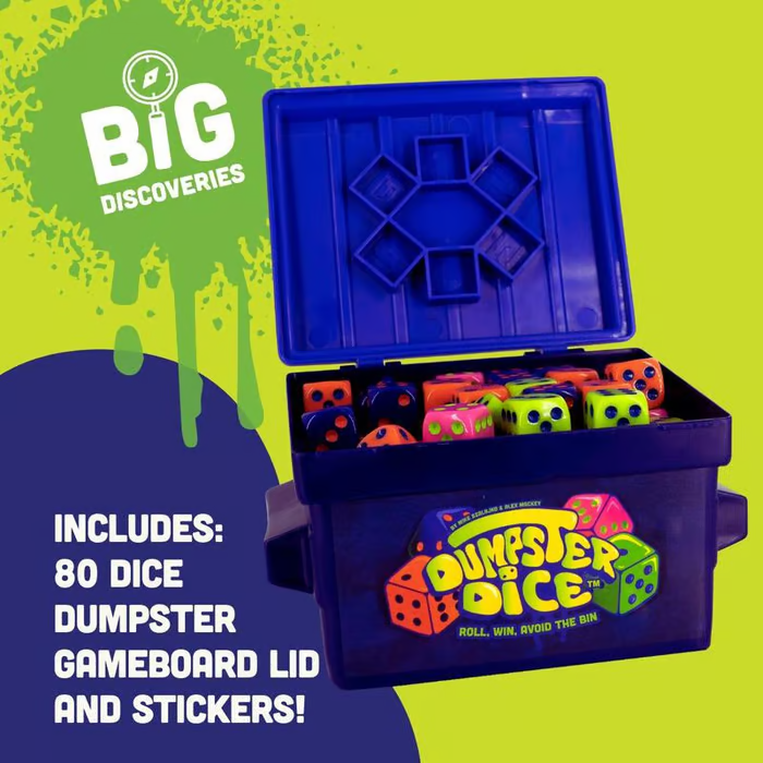 Big Discoveries Dumpster Dice - Fast-Paced Family Dice Game🥰🎁