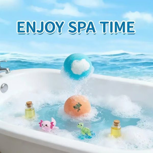 12-Pack Kids Bath Bombs with Surprise Spring Toys Inside - Easter Basket Stuffers for Boys & Girls - Skin-Soothing Bath Fizzies Gift Set (Ages 3+)