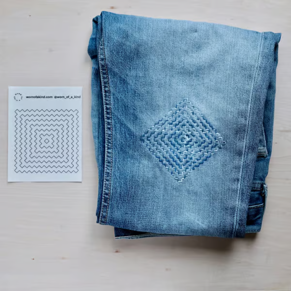 🔥Last Day 49% OFF - 🔥Visible Mending Transfer Sashiko Pattern