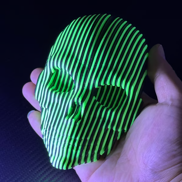 3D Printed Luminous Quantum Skull Glow in the dark