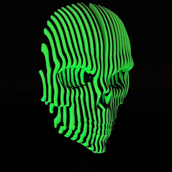 3D Printed Luminous Quantum Skull Glow in the dark