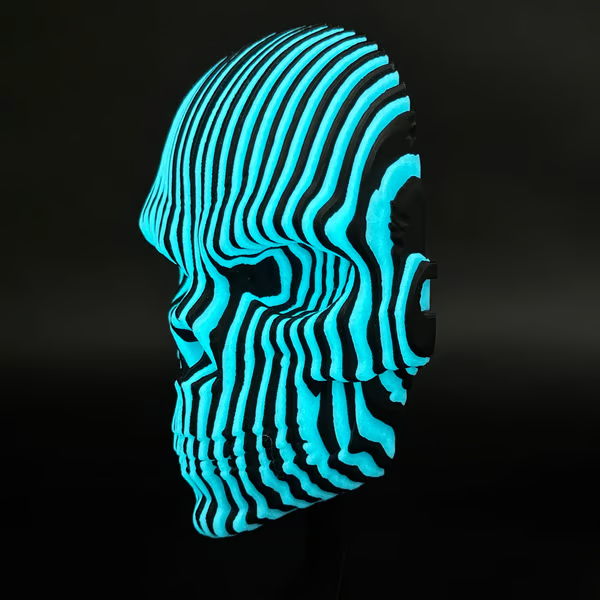 3D Printed Luminous Quantum Skull Glow in the dark