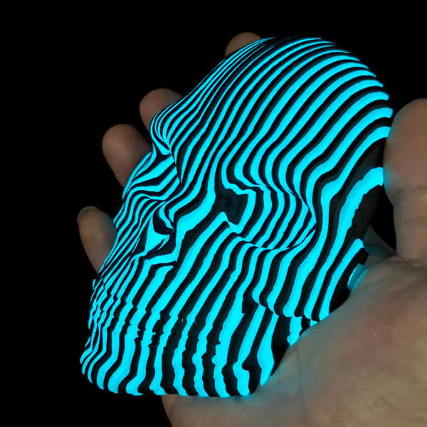 3D Printed Luminous Quantum Skull Glow in the dark