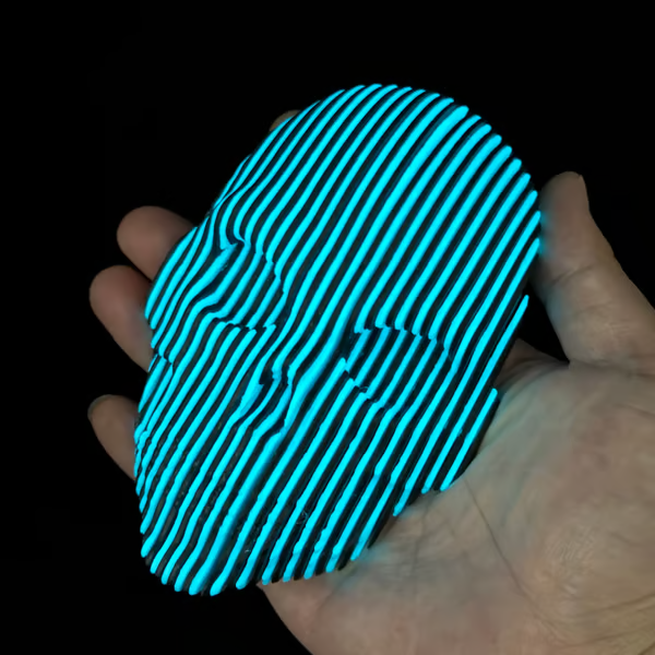 3D Printed Luminous Quantum Skull Glow in the dark