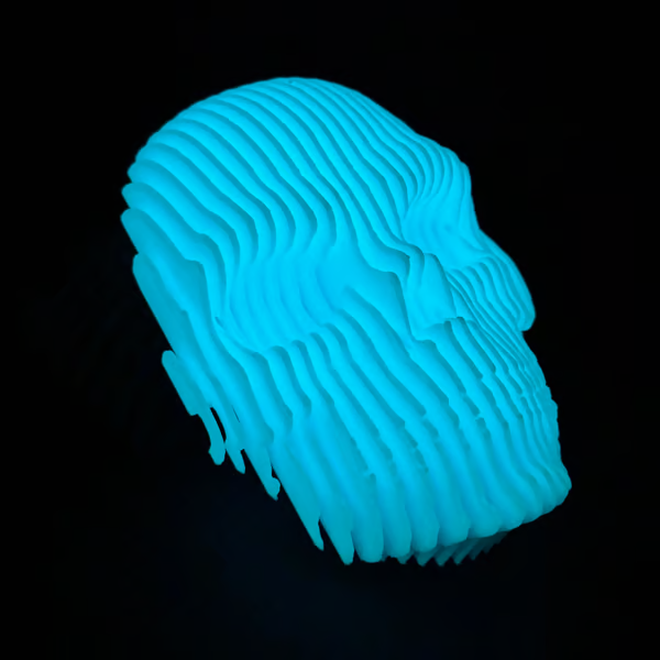 3D Printed Luminous Quantum Skull Glow in the dark