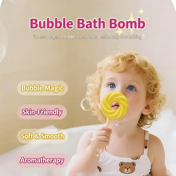 (🎁Last Day 49% OFF)🍭Cute Lollipop Bath Bomb,Colorful Bubble Bath Ball for Fun Bath Time