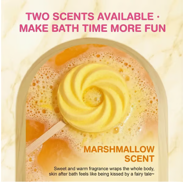 (🎁Last Day 49% OFF)🍭Cute Lollipop Bath Bomb,Colorful Bubble Bath Ball for Fun Bath Time