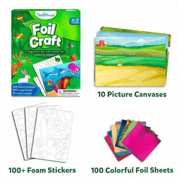 🔥LAST DAY 55% OFF- Foil Fun - Art & Craft Activity 🤲💓No Mess Art Kit