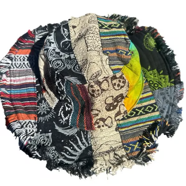 🔥Last Day 49% OFF🎩Patchwork multicolored mushroom Hemp Hat with hidden pocket fedorahats🔥