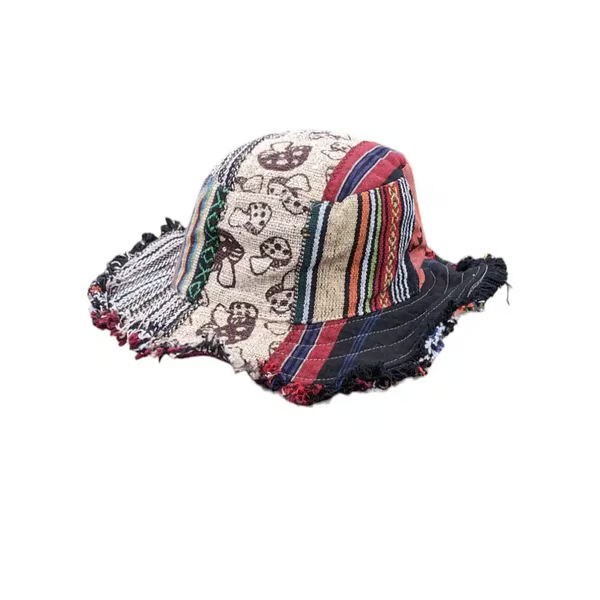 🔥Last Day 49% OFF🎩Patchwork multicolored mushroom Hemp Hat with hidden pocket fedorahats🔥