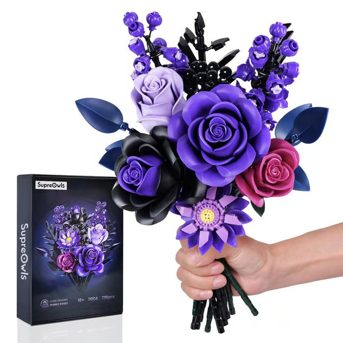 🔥Last Day 49% OFF💀🌹Gothic Skull Rose Building Set for Adults🎁Buy 2 Free Shipping