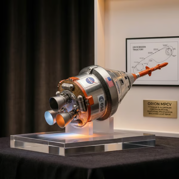 ⚡Free VIP Shipping | 🛰️Precision NASA Orion Spacecraft Model - High-Detail Metal Composite Replica with Pulsing LED Light Base