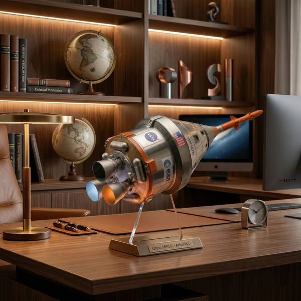 ⚡Free VIP Shipping | 🛰️Precision NASA Orion Spacecraft Model - High-Detail Metal Composite Replica with Pulsing LED Light Base