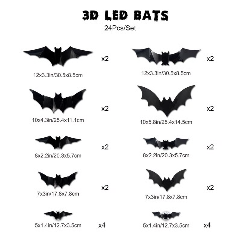 💥Only $14.99 Last Day Promotion!🎁3D Bat Design LED Decoration