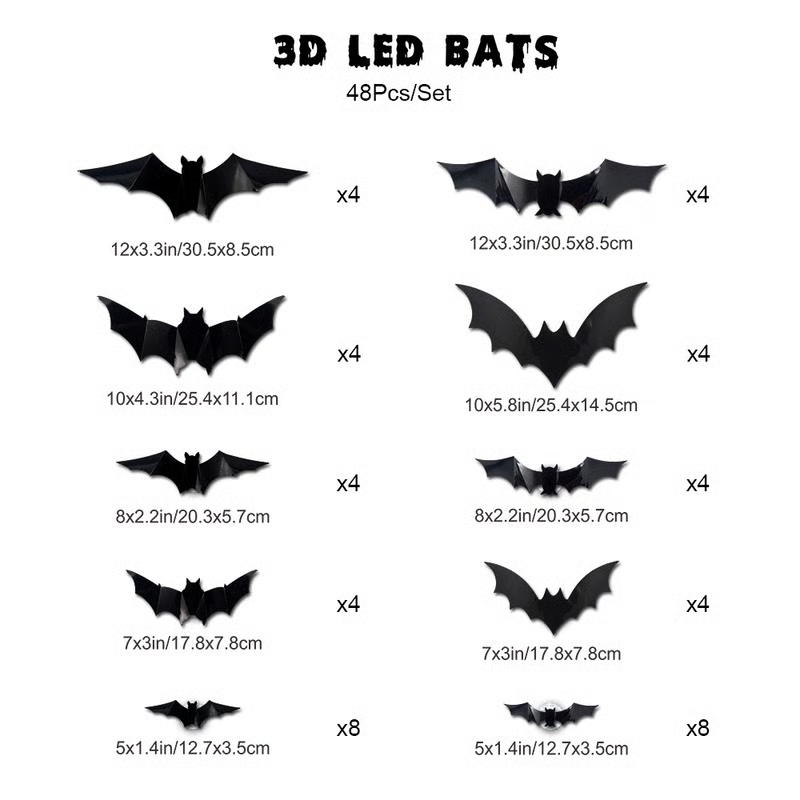 💥Only $14.99 Last Day Promotion!🎁3D Bat Design LED Decoration