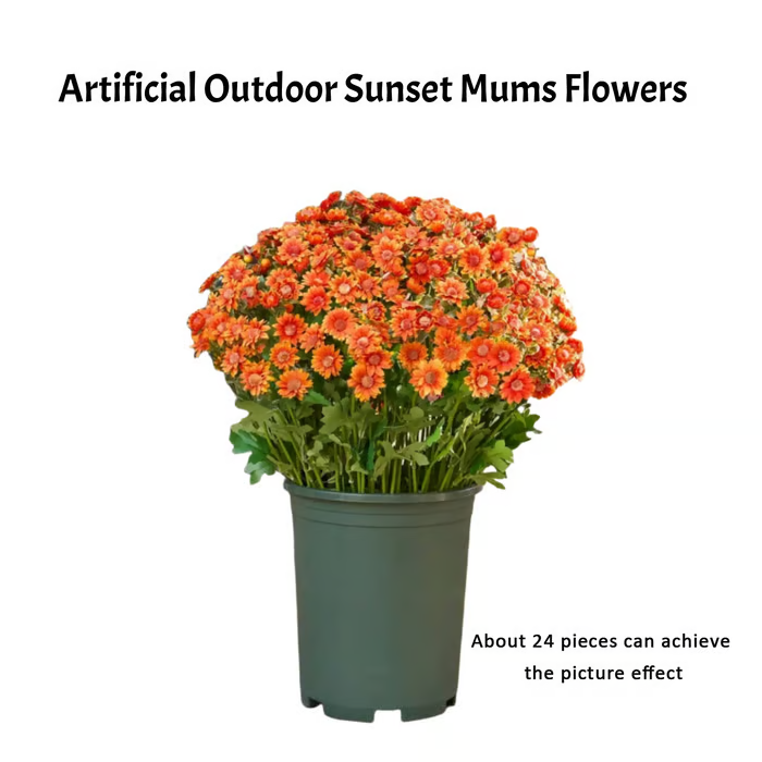🏆Flash Sale⚡Artificial Outdoor Sunset Mums Flowers - UV resistant, Waterproof, Windproof